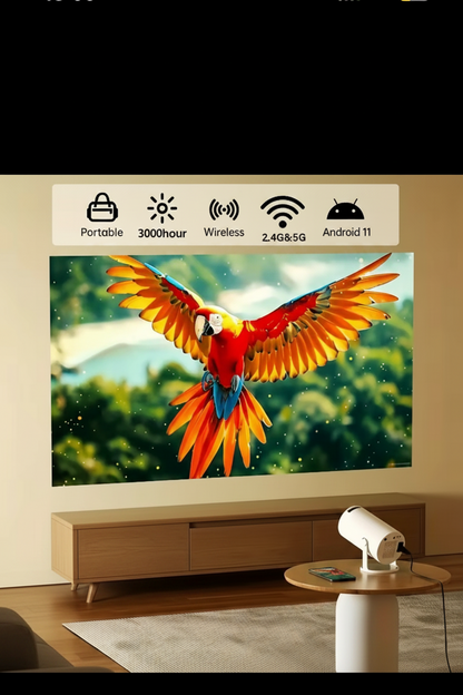 HY300 Pro – Mini Proyector WiFi6 4K 🎬 Android 11 | Rotación 180° | Cine en Casa