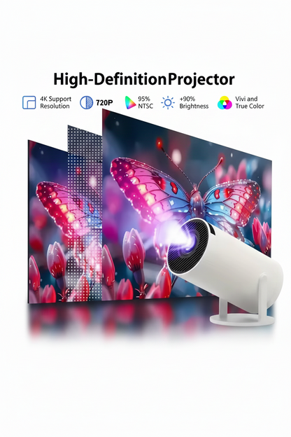 HY300 Pro – Mini Proyector WiFi6 4K 🎬 Android 11 | Rotación 180° | Cine en Casa