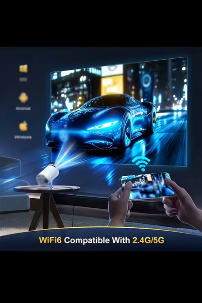 HY300 Pro – Mini Proyector WiFi6 4K 🎬 Android 11 | Rotación 180° | Cine en Casa